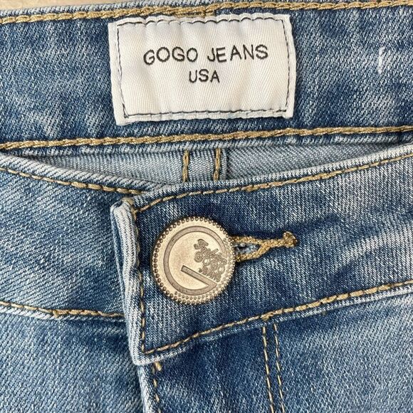 GoGo Red Striped Stretch Denim Jeans Size 11 EUC - Picture 3 of 6